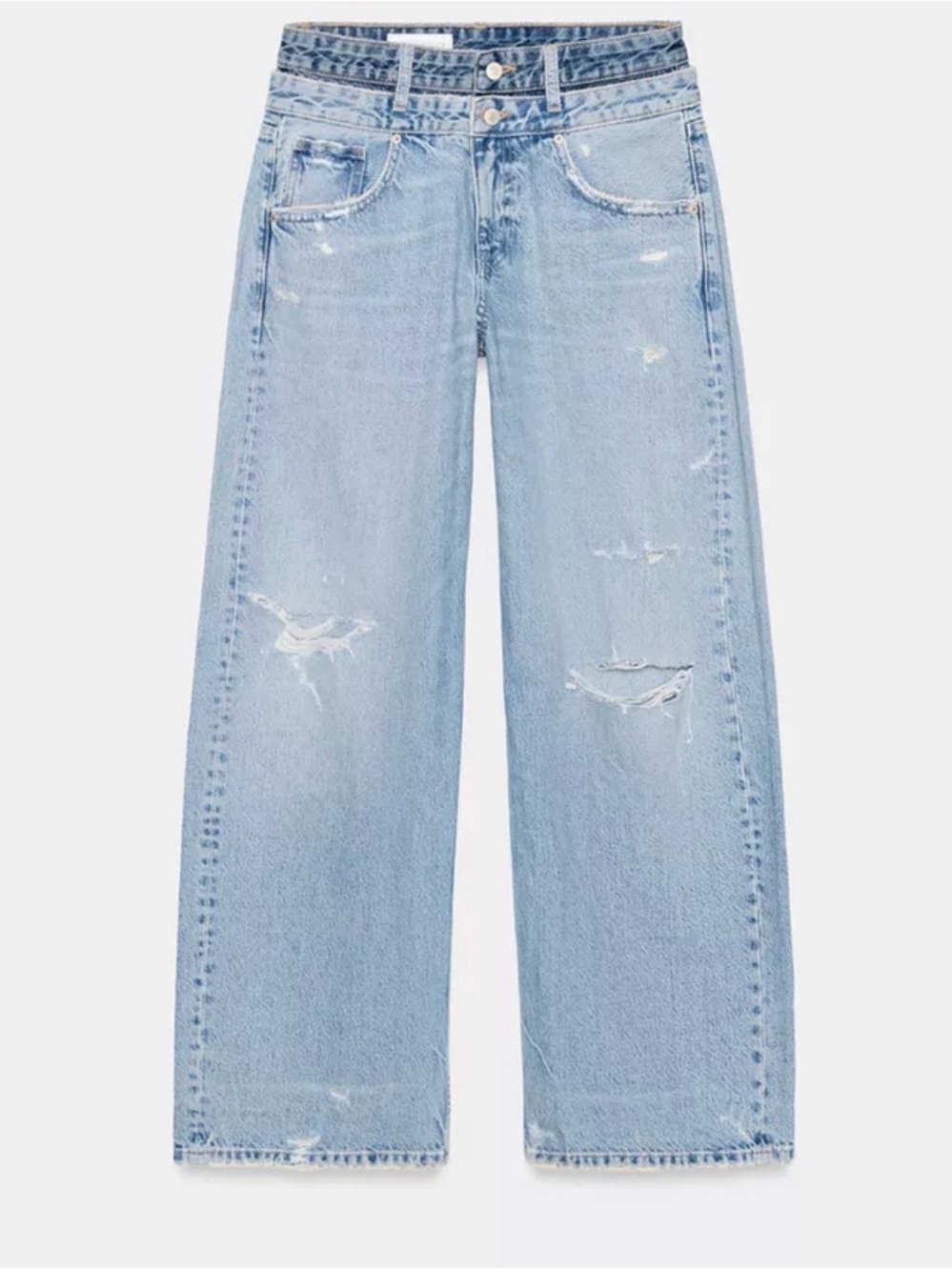 Worn once TRF DOUBLE WAIST MID-RISE STRAIGHT JEANS
0360701440336
